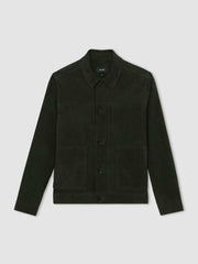 Reiss | Suede Worker Jacket in Dark Green