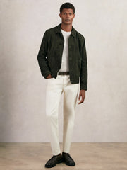 Reiss | Suede Worker Jacket in Dark Green
