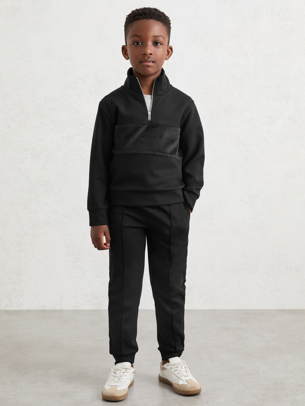 Reiss | 3-9 yrs Interlock Drawstring Joggers in Black
