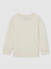 Reiss | 3-9 yrs Cotton-Blend Textured Sweatshirt in Off White