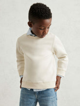 Reiss | 9-13 yrs Cotton-Blend Textured Sweatshirt in Off White