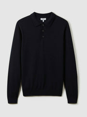 Reiss | Merino Wool Polo Shirt in Navy