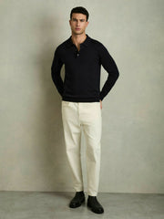 Reiss | Merino Wool Polo Shirt in Navy