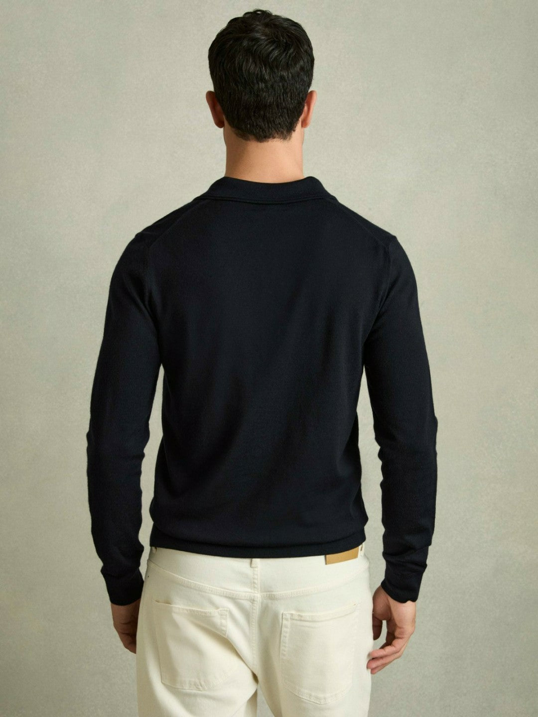 Reiss | Merino Wool Polo Shirt in Navy