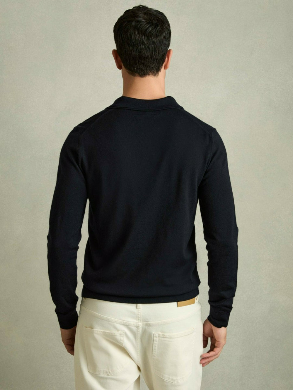 Reiss | Merino Wool Polo Shirt in Navy