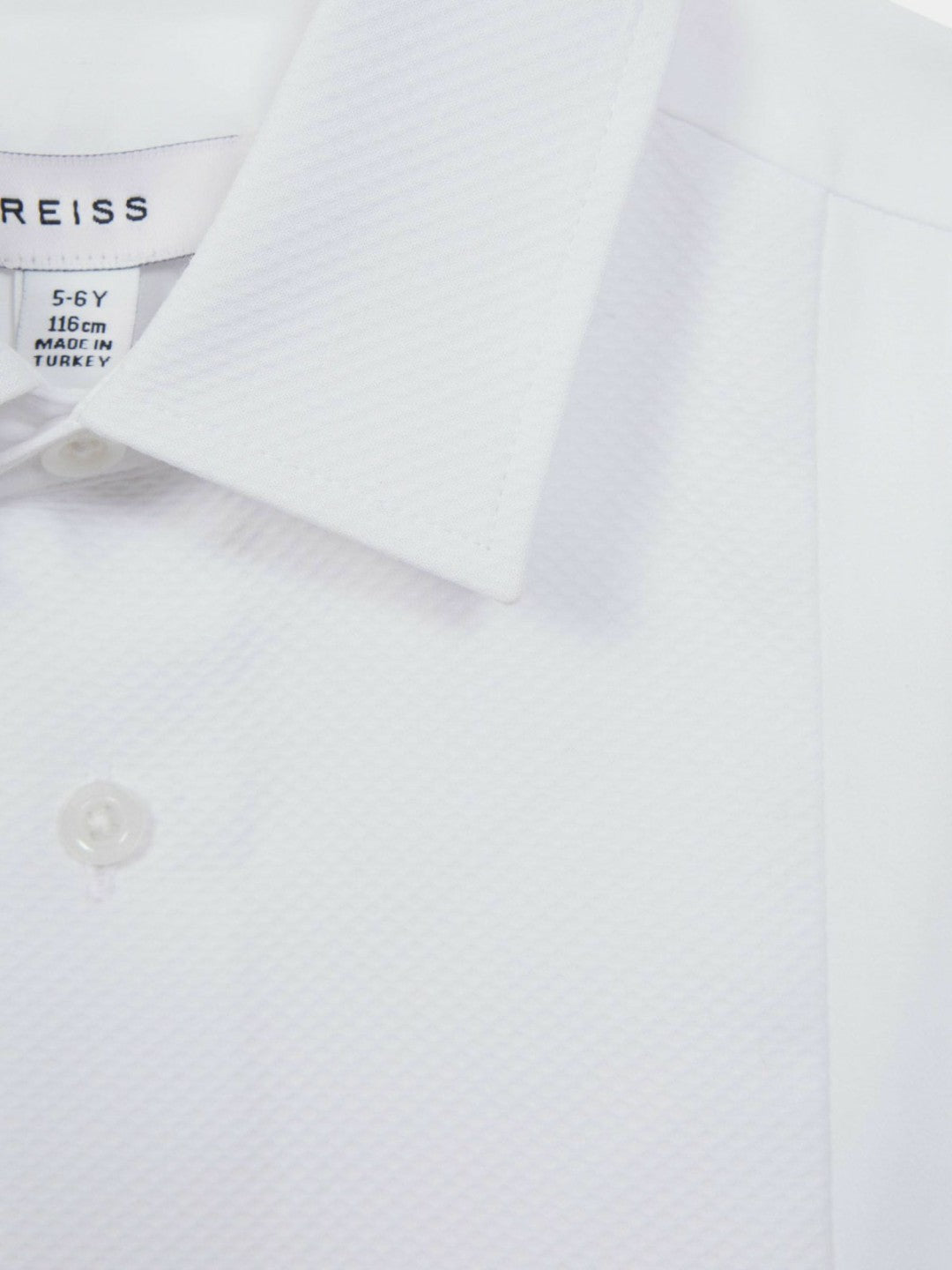 Reiss | 3-9 yrs Slim Fit Textured Bib Dinner Shirt in White