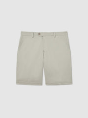 Reiss | Cotton Chino Shorts With Stretch in Soft Sage