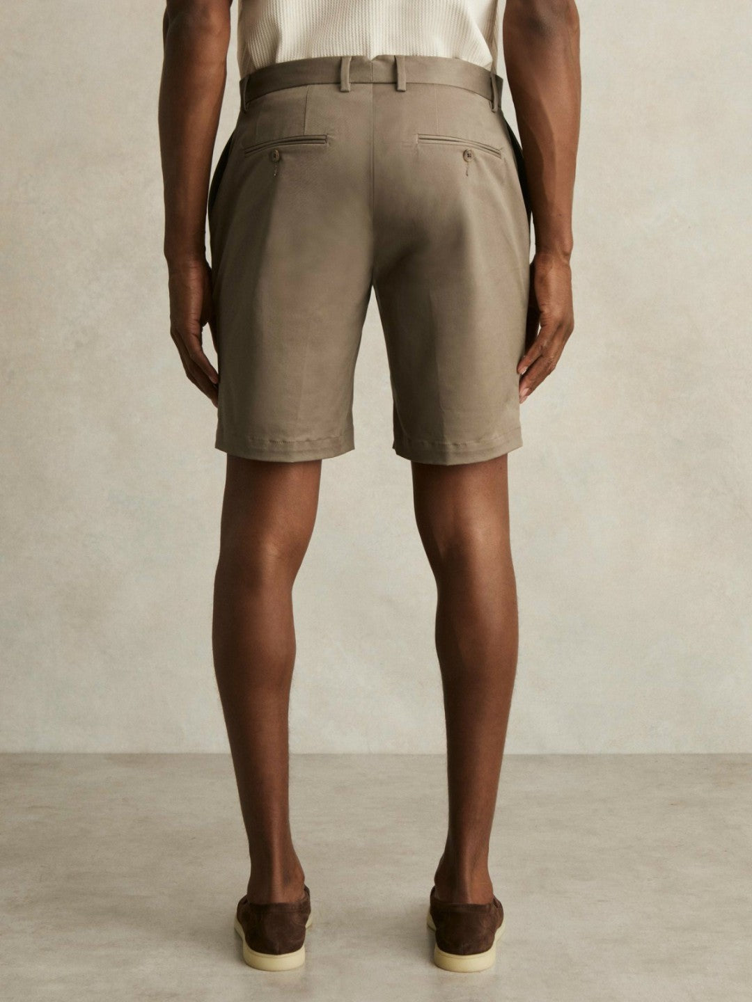 Reiss | Oe Hampton Cotton Chino Shorts with Stretch in Taupe