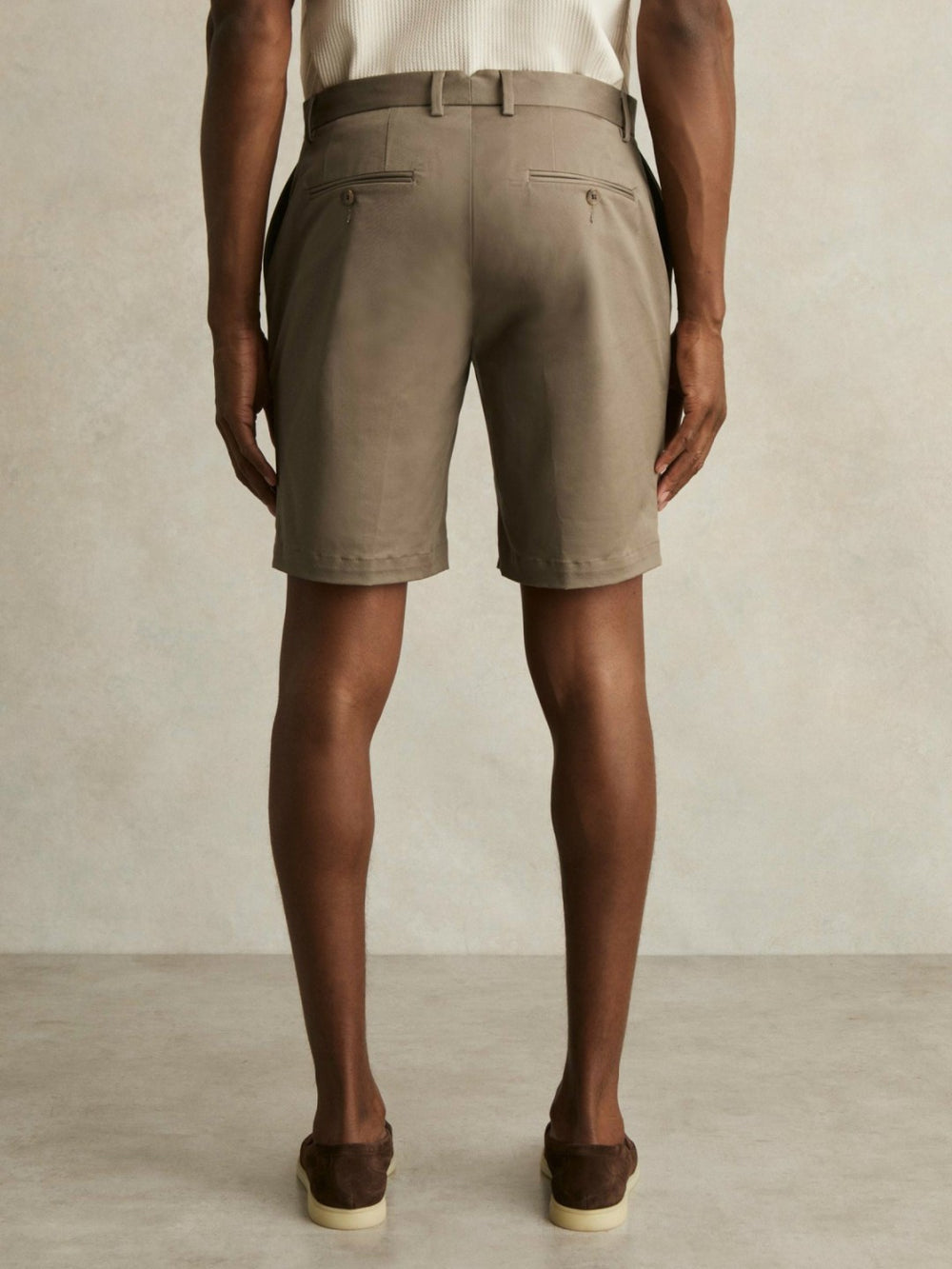 Reiss | Oe Hampton Cotton Chino Shorts with Stretch in Taupe