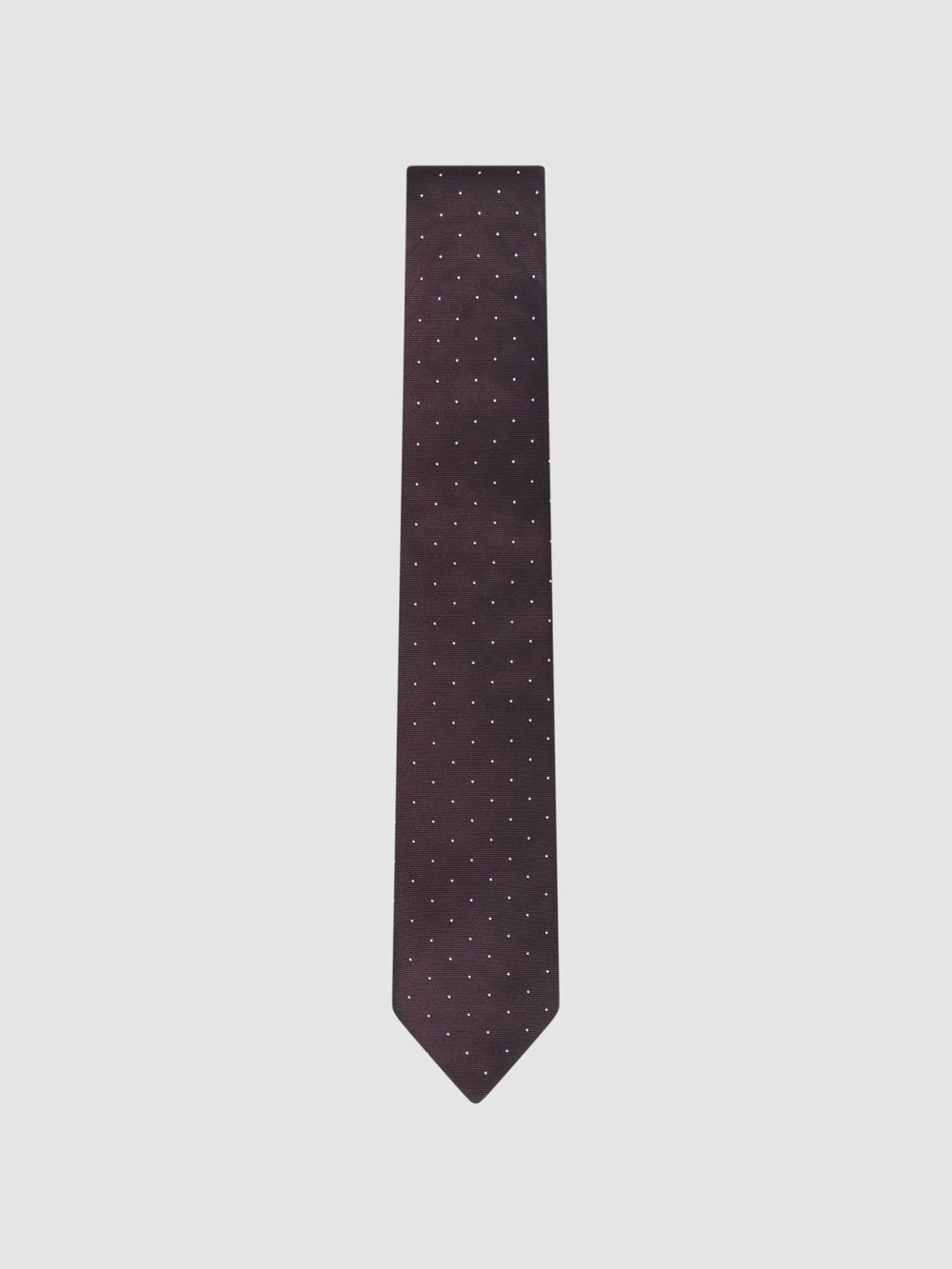 Reiss | Polka Dot Silk Tie in Burgundy