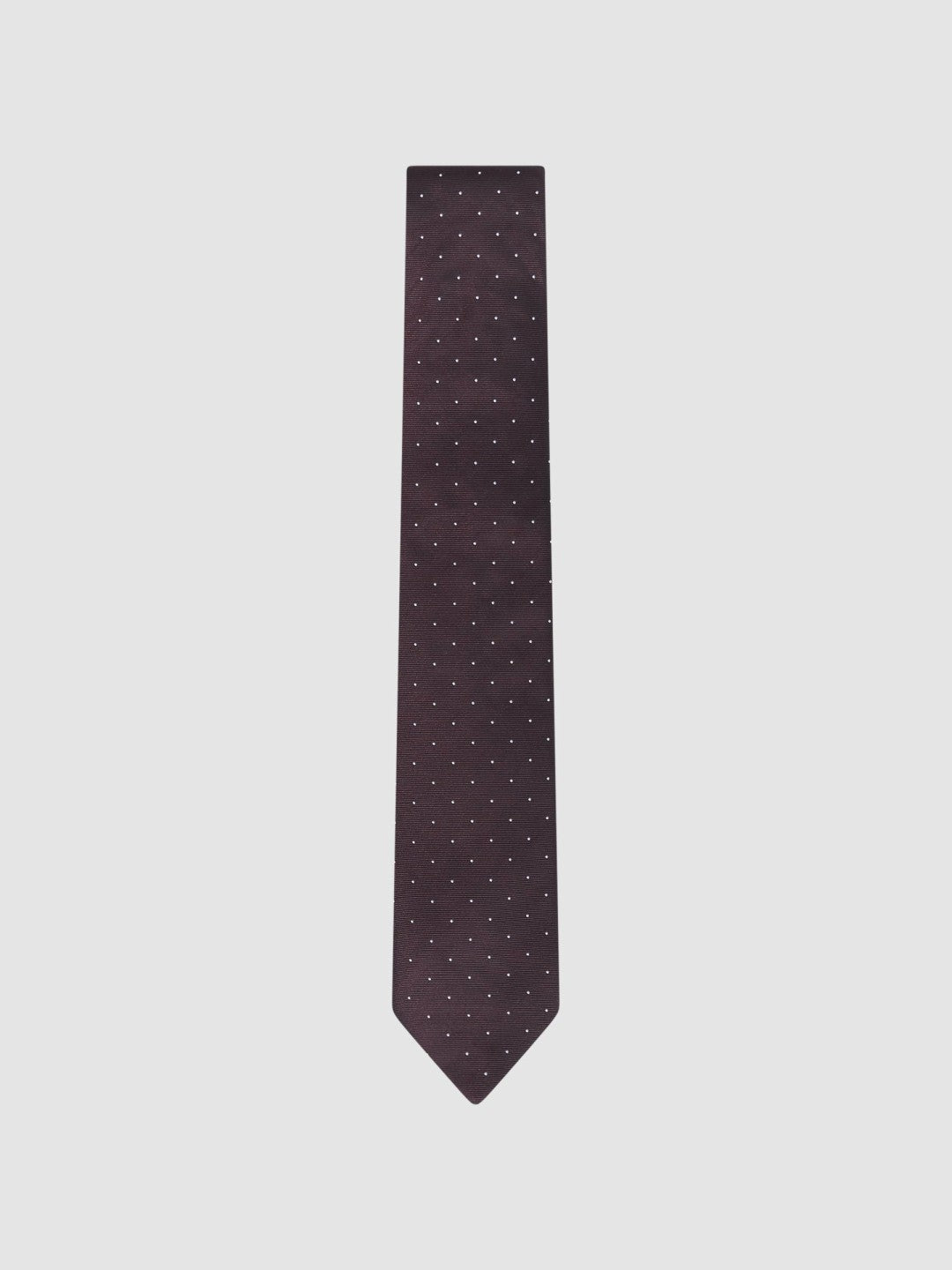 Reiss | Polka Dot Silk Tie in Burgundy