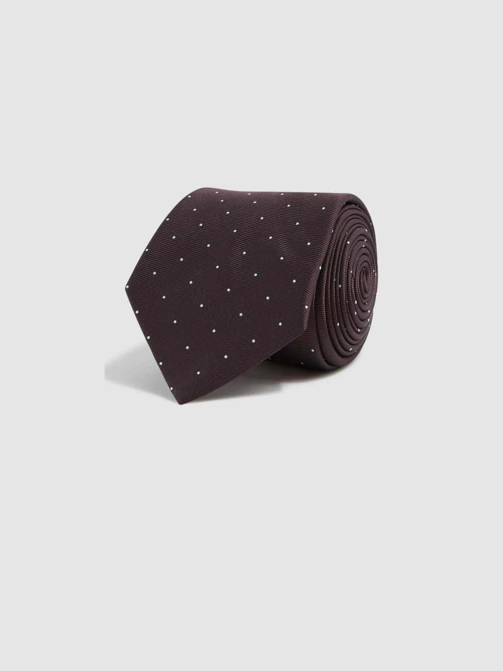Reiss | Polka Dot Silk Tie in Burgundy