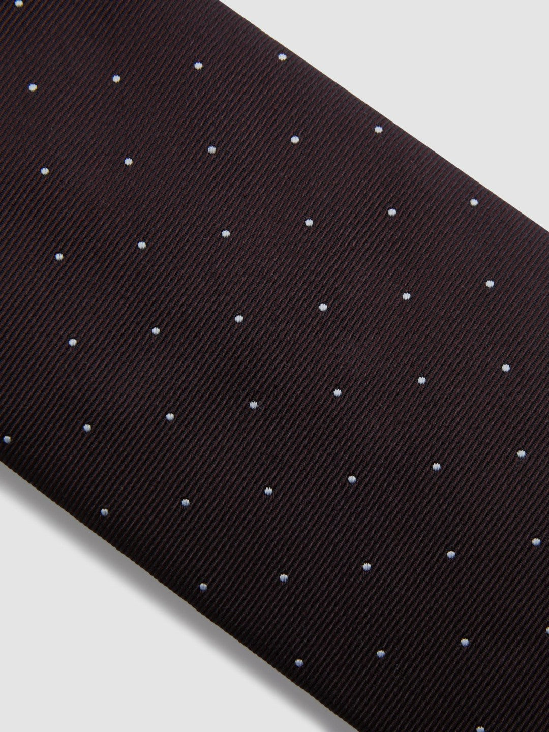 Reiss | Polka Dot Silk Tie in Burgundy