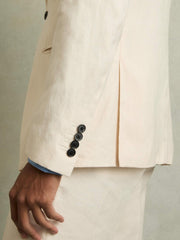 Reiss | Slim-Fit Single Breasted Linen Blazer in Stone