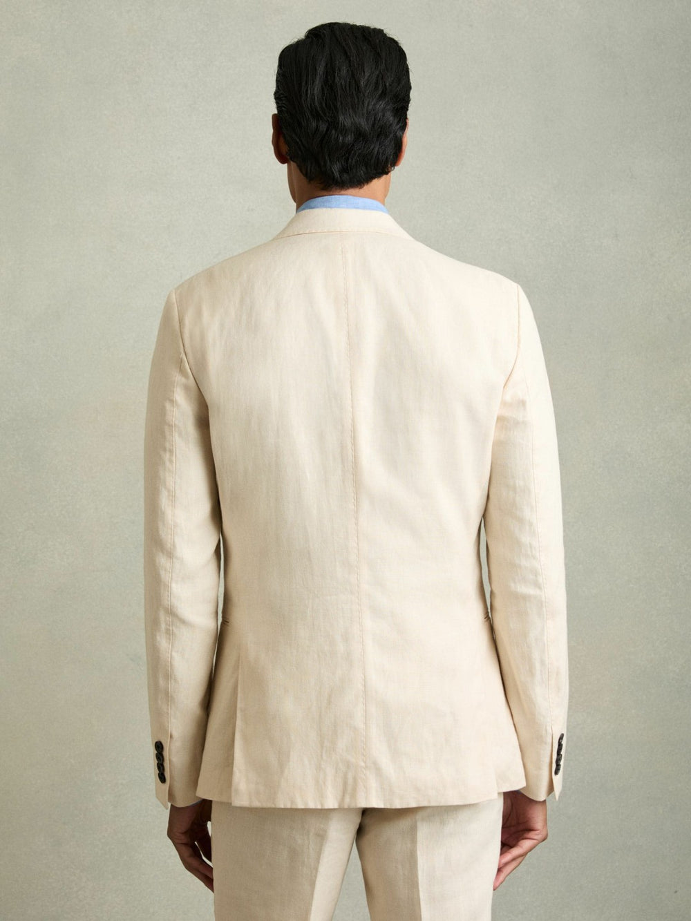 Reiss | Slim-Fit Single Breasted Linen Blazer in Stone
