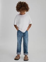 Reiss | 3-9 yrs Loose Fit Adjuster Jeans in Mid Blue