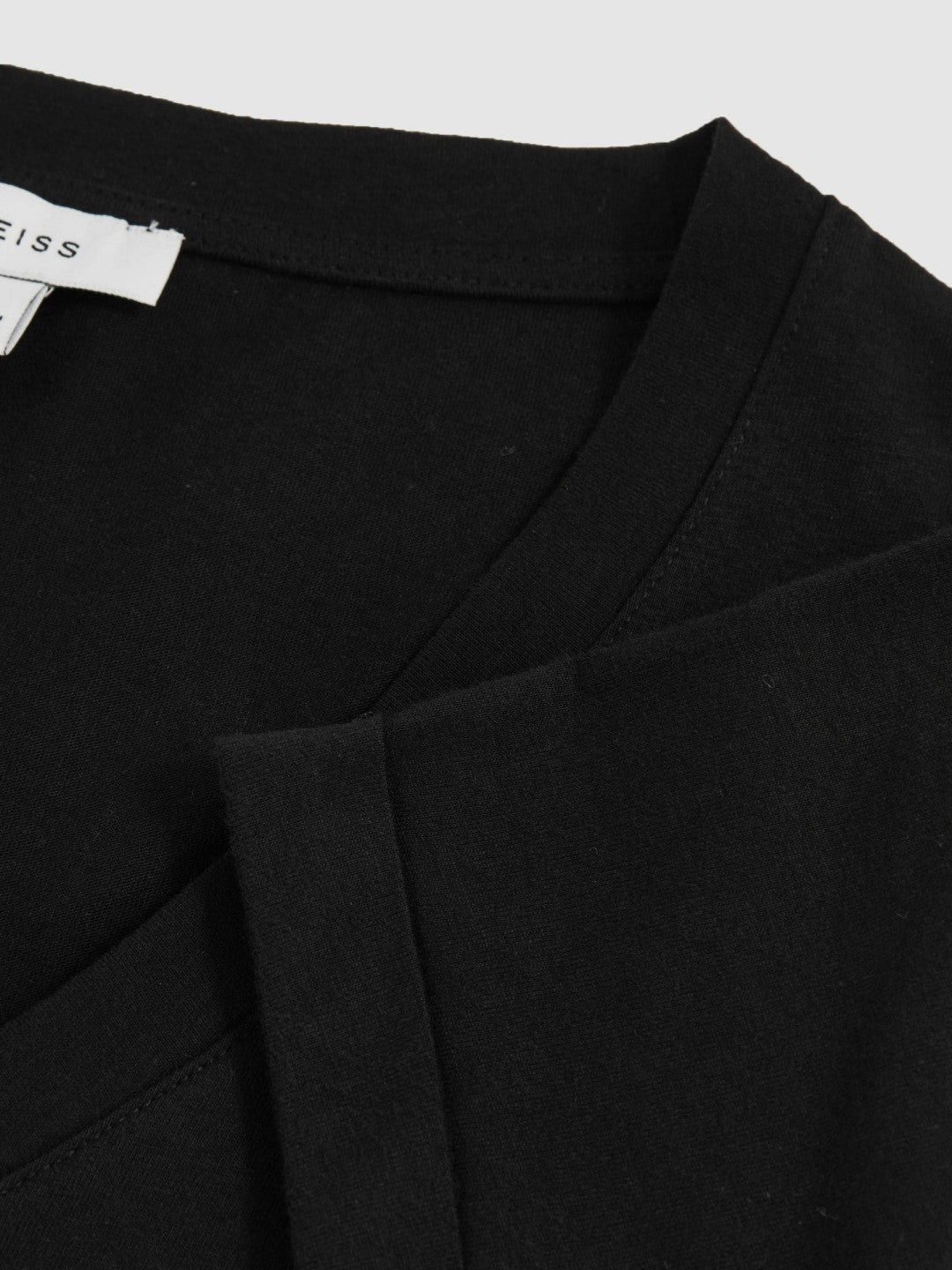 Reiss | Cotton-Jersey V-Neck T-Shirt in Black
