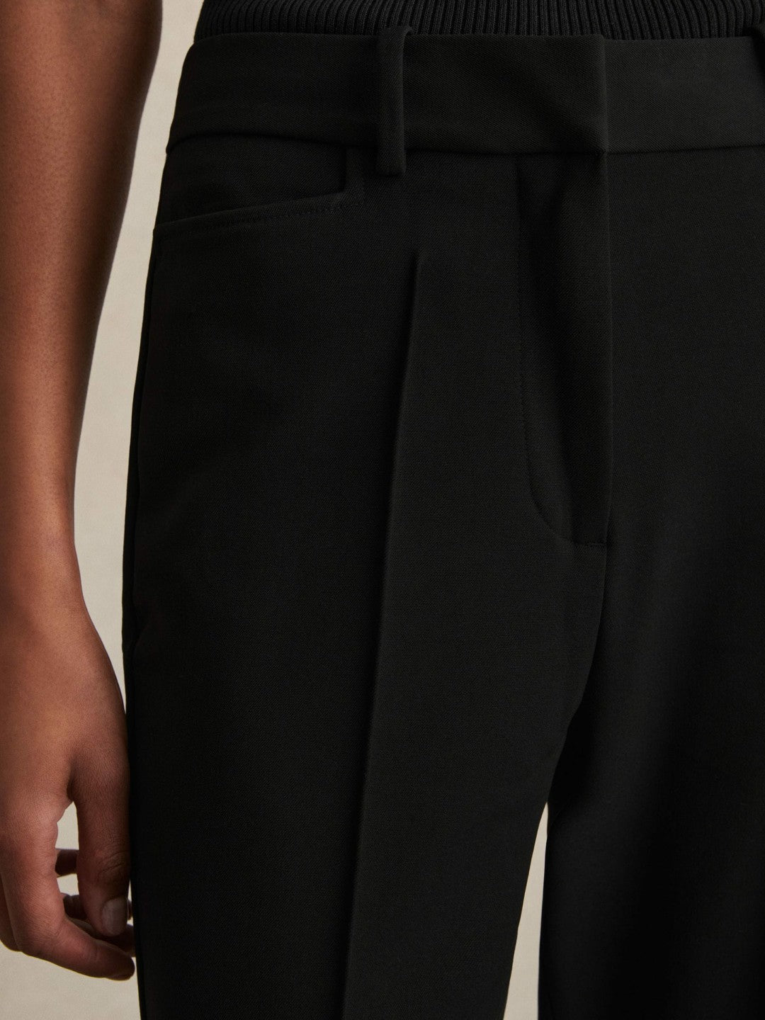 Reiss | Petite Flared Suit Trousers in Black