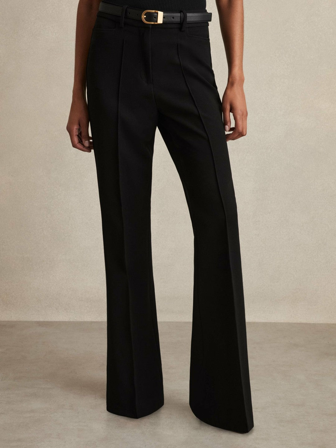Reiss | Petite Flared Suit Trousers in Black