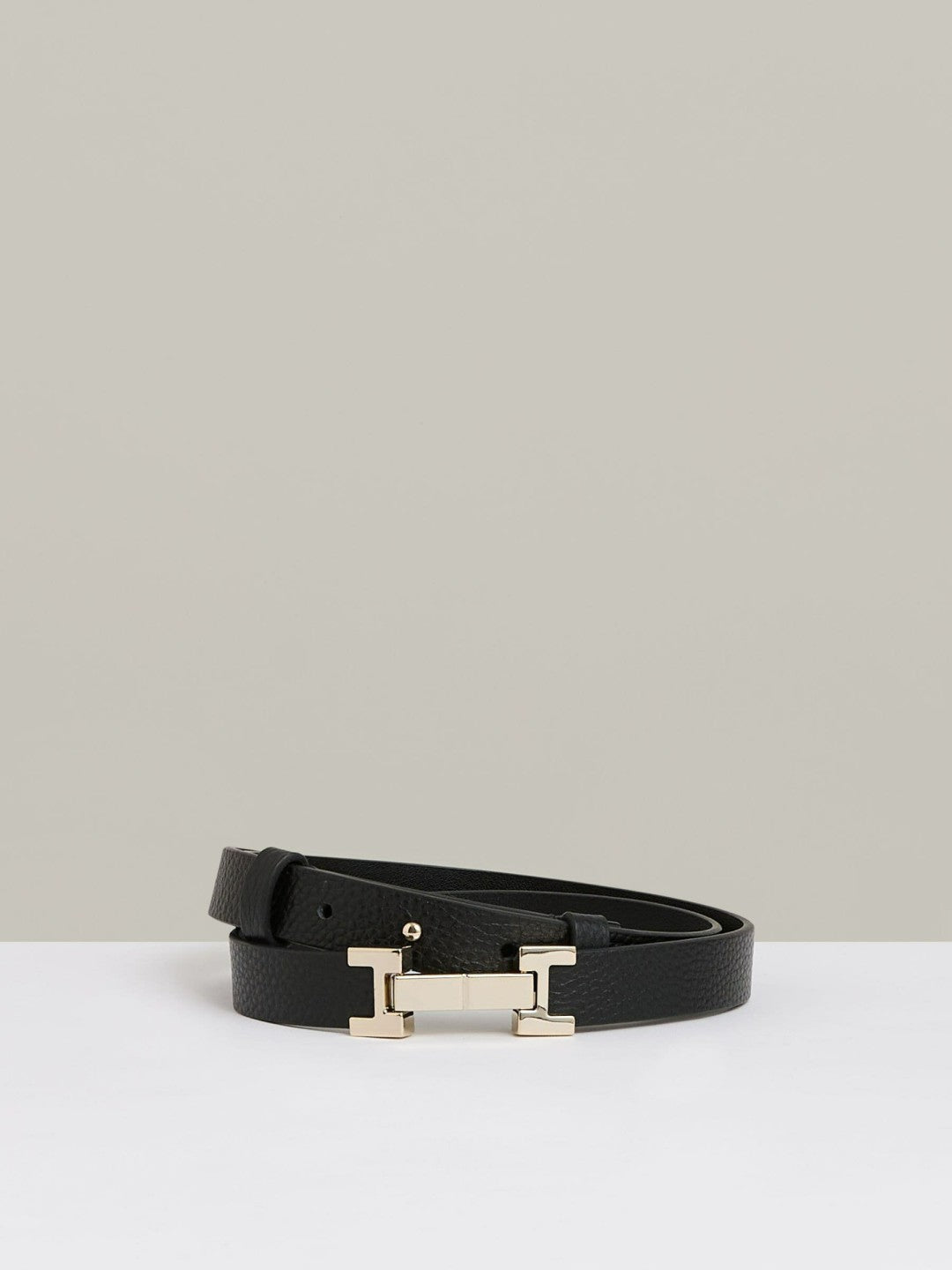 Reiss | Leather Square Hinge Belt in Black
