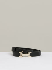 Reiss | Leather Square Hinge Belt in Black