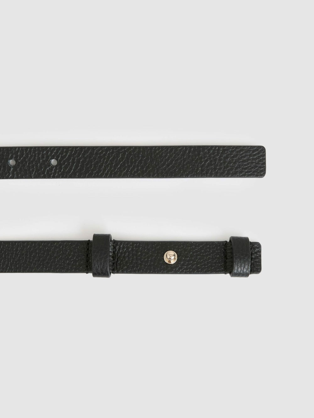 Reiss | Leather Square Hinge Belt in Black