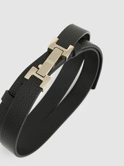 Reiss | Leather Square Hinge Belt in Black