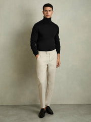 Reiss | Slim Fit Merino Wool Roll Neck Jumper in Black