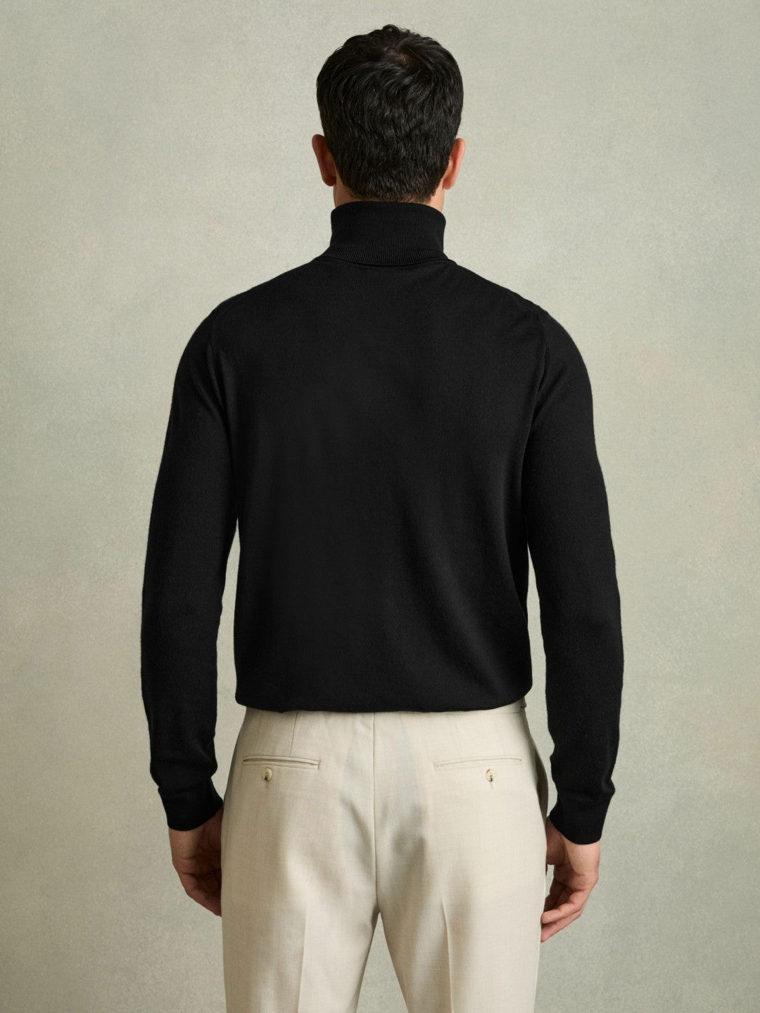 Reiss | Slim Fit Merino Wool Roll Neck Jumper in Black