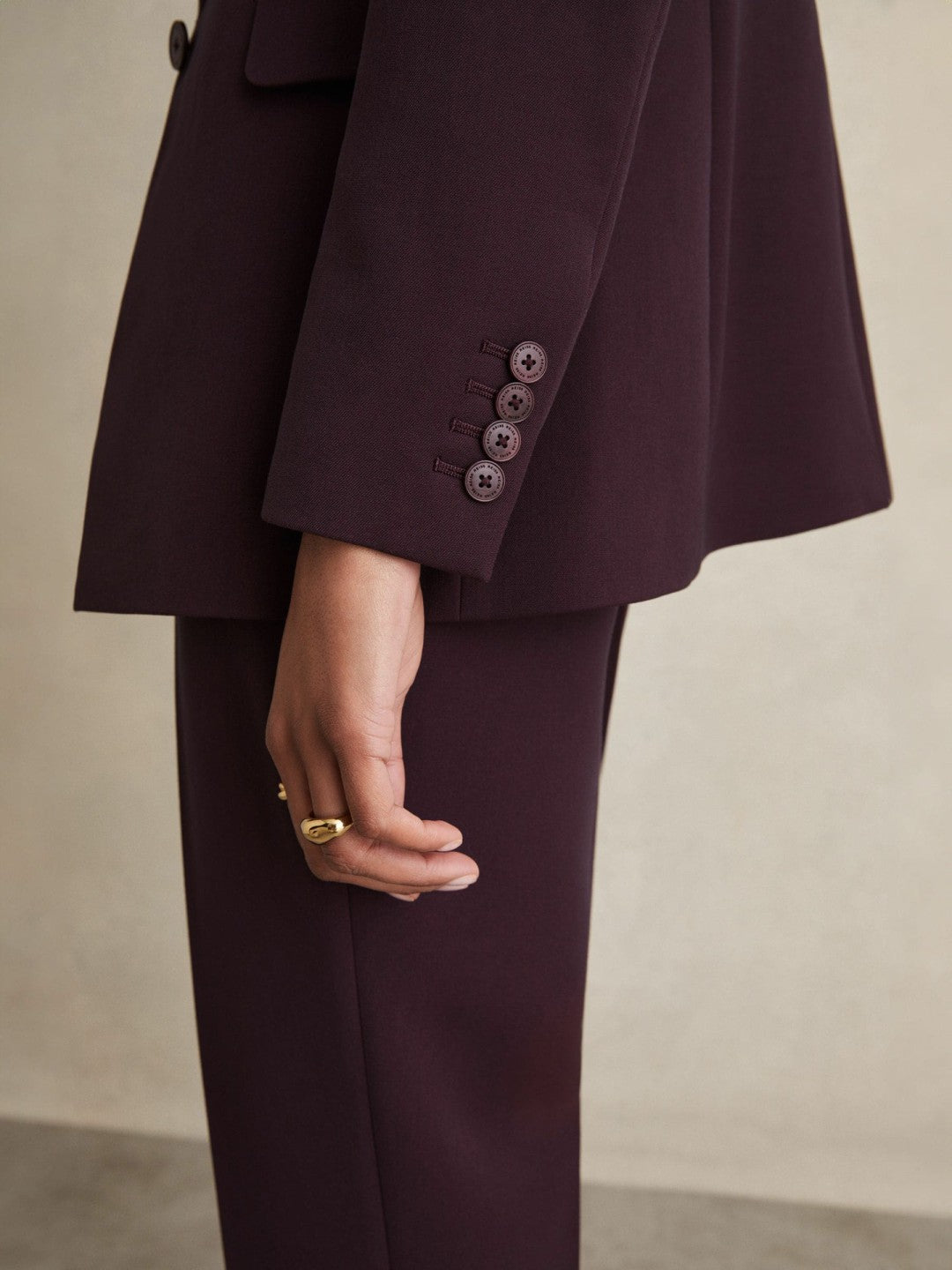 Reiss | Tailored Single Breasted Suit Blazer in Berry