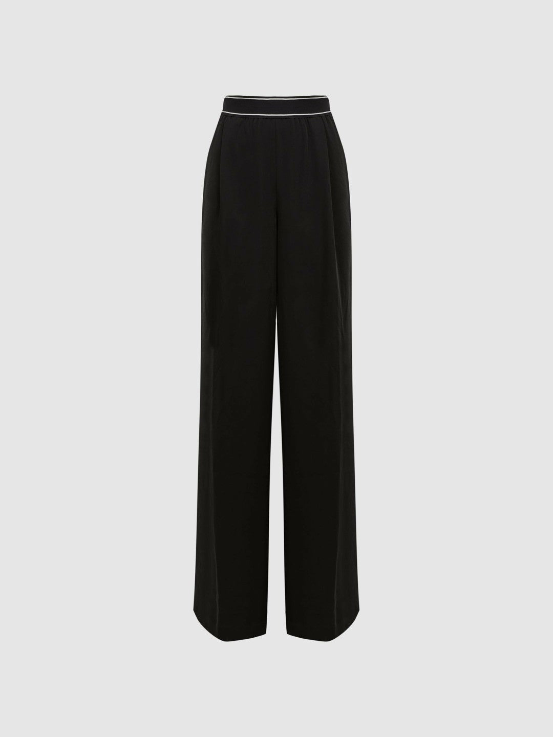 Reiss | Wide Leg Elasticated Trousers in Black