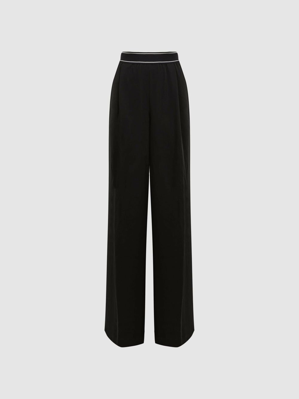 Reiss | Wide Leg Elasticated Trousers in Black