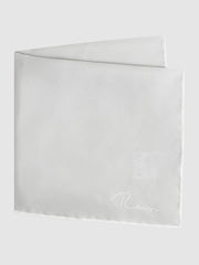Reiss | Plain Silk Pocket Square in Silver
