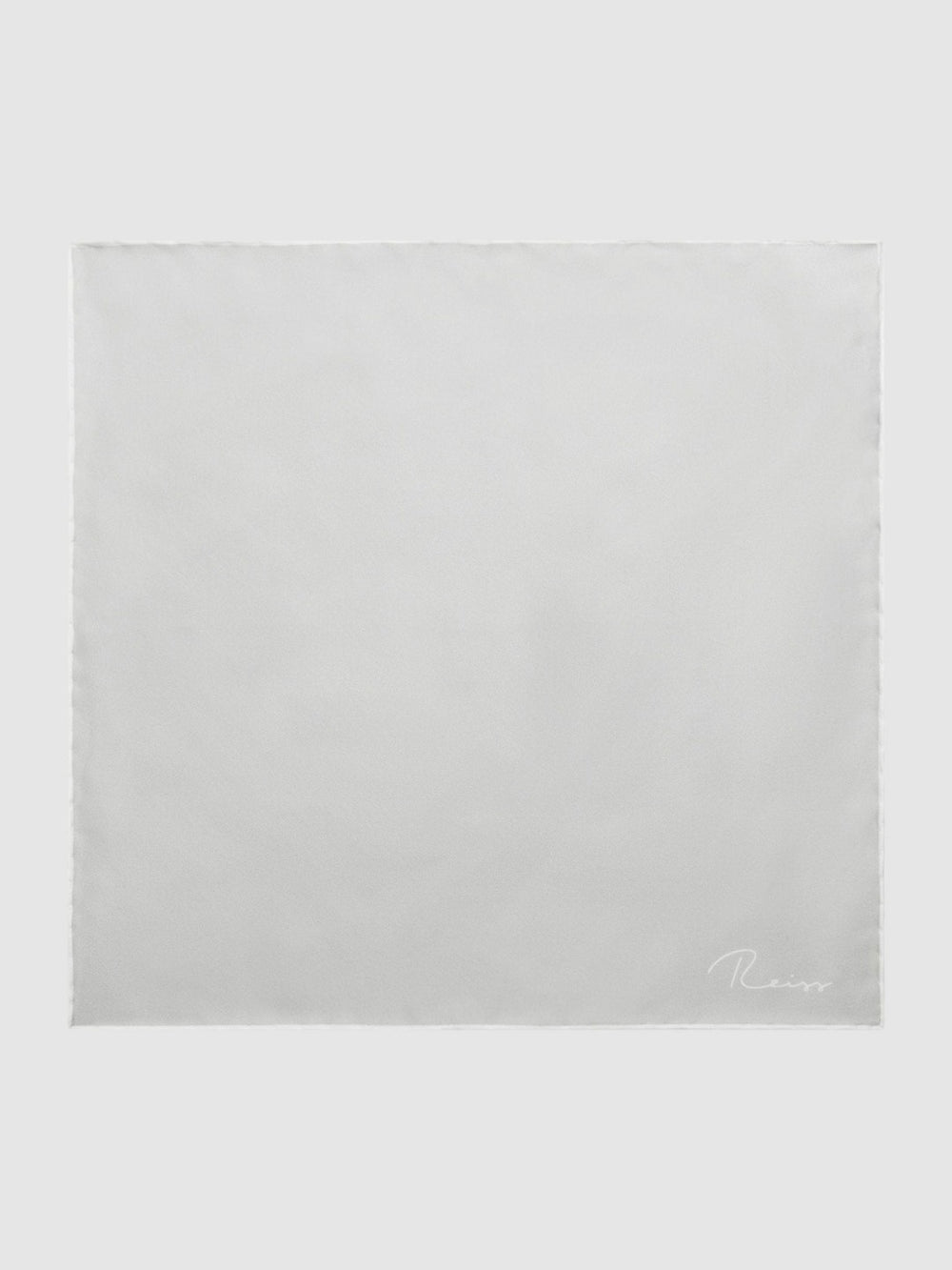 Reiss | Plain Silk Pocket Square in Silver