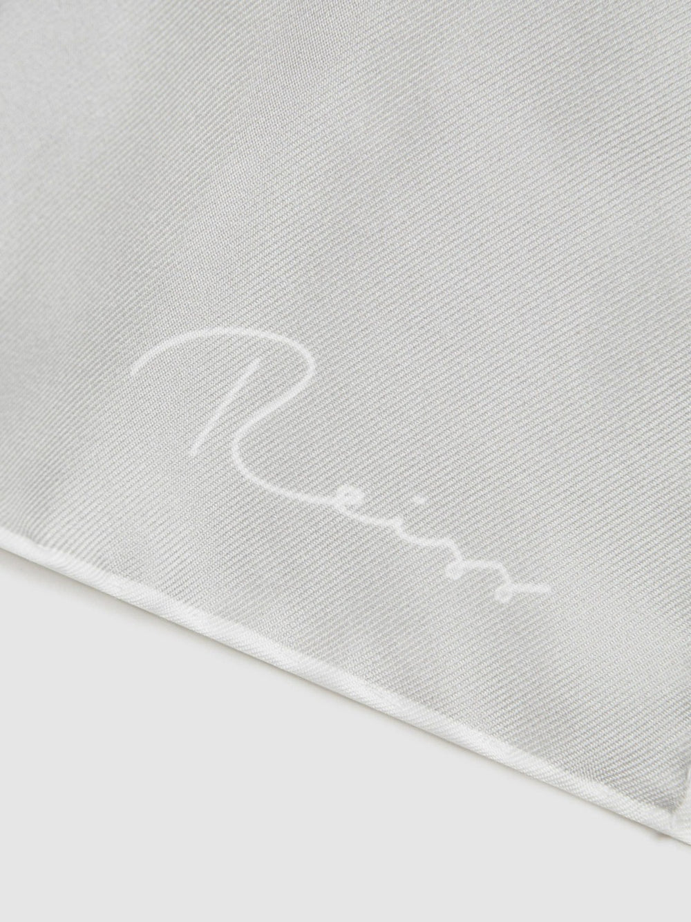 Reiss | Plain Silk Pocket Square in Silver