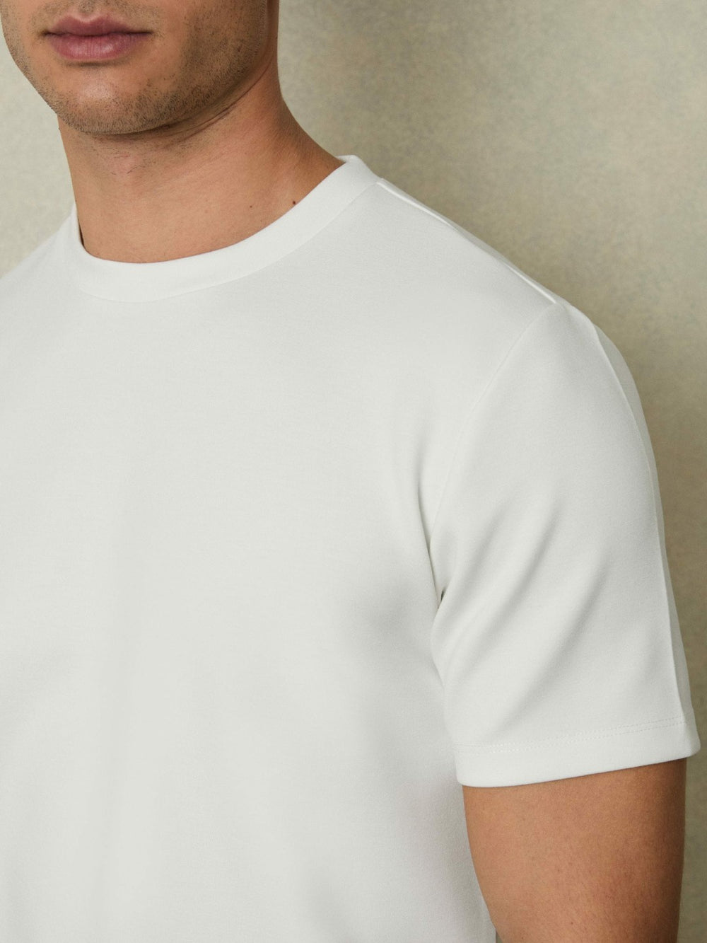 Reiss | Interlock Jersey Crew Neck T-Shirt in White