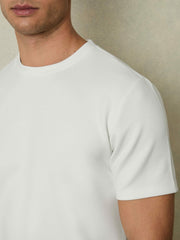 Reiss | Interlock Jersey Crew Neck T-Shirt in White