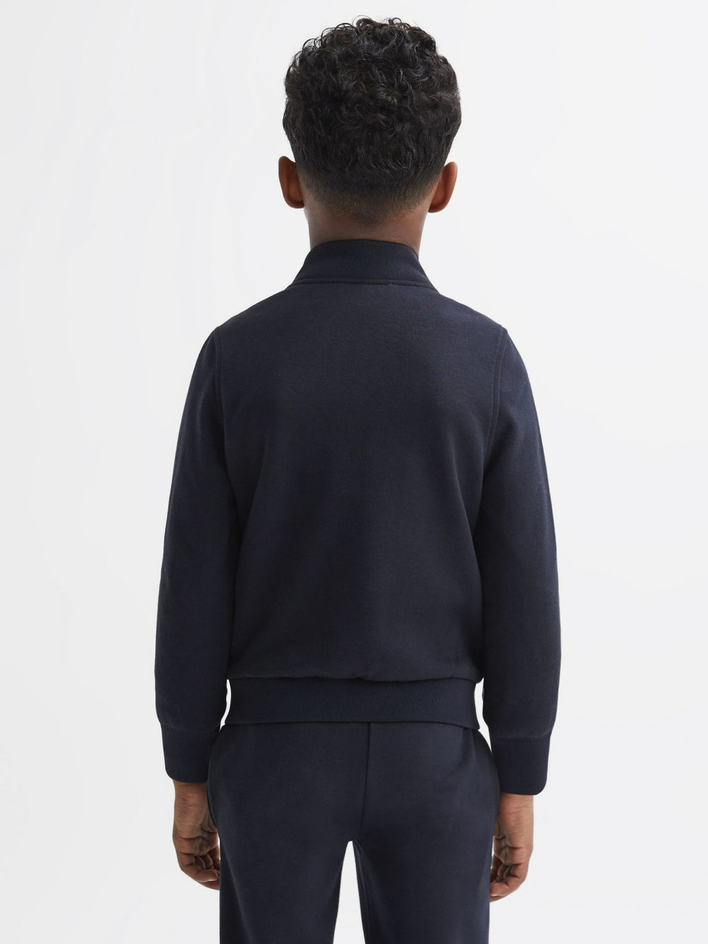 Reiss | 3-9 yrs Funnel Neck Quilted Hybrid Jacket in Navy