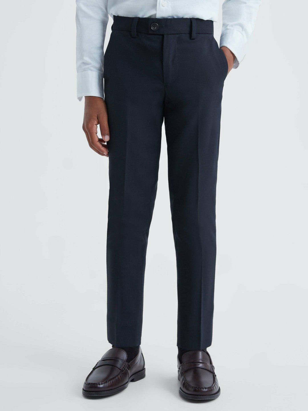 Reiss | 3-9 yrs Wool Blend Adjustable Trousers in Navy