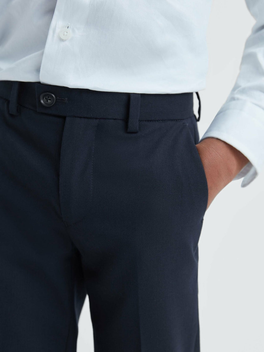 Reiss | 3-9 yrs Wool Blend Adjustable Trousers in Navy