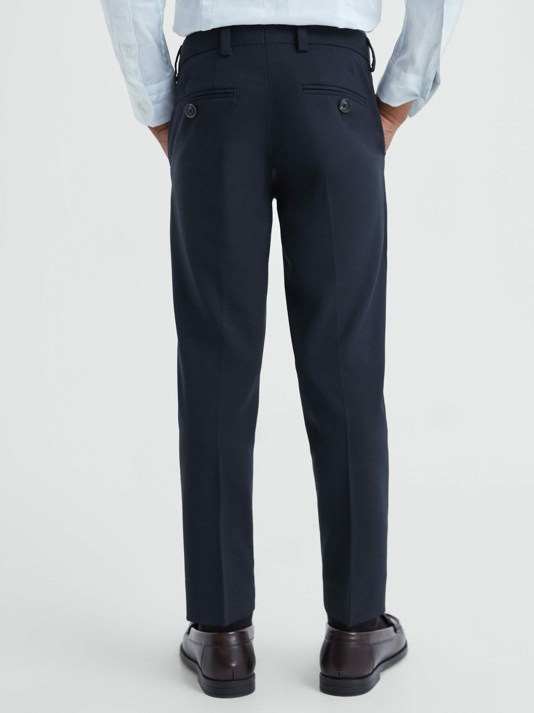 Reiss | 3-9 yrs Wool Blend Adjustable Trousers in Navy