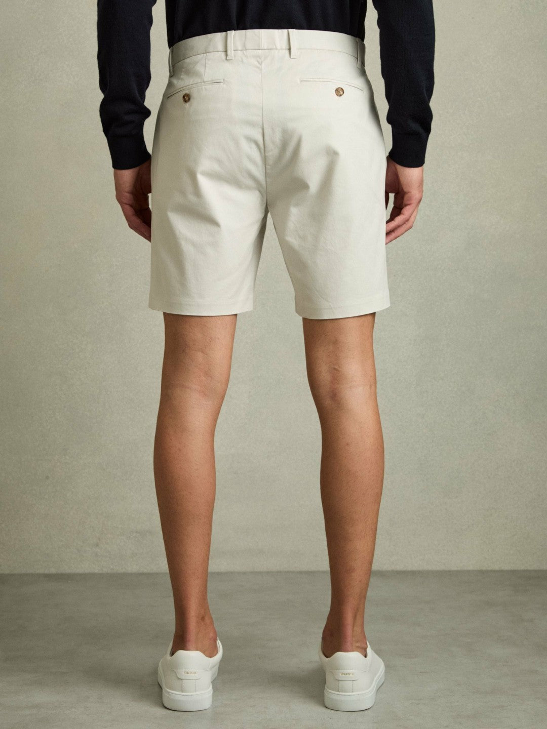 Reiss | Short Length Casual Chino Shorts in Chalk