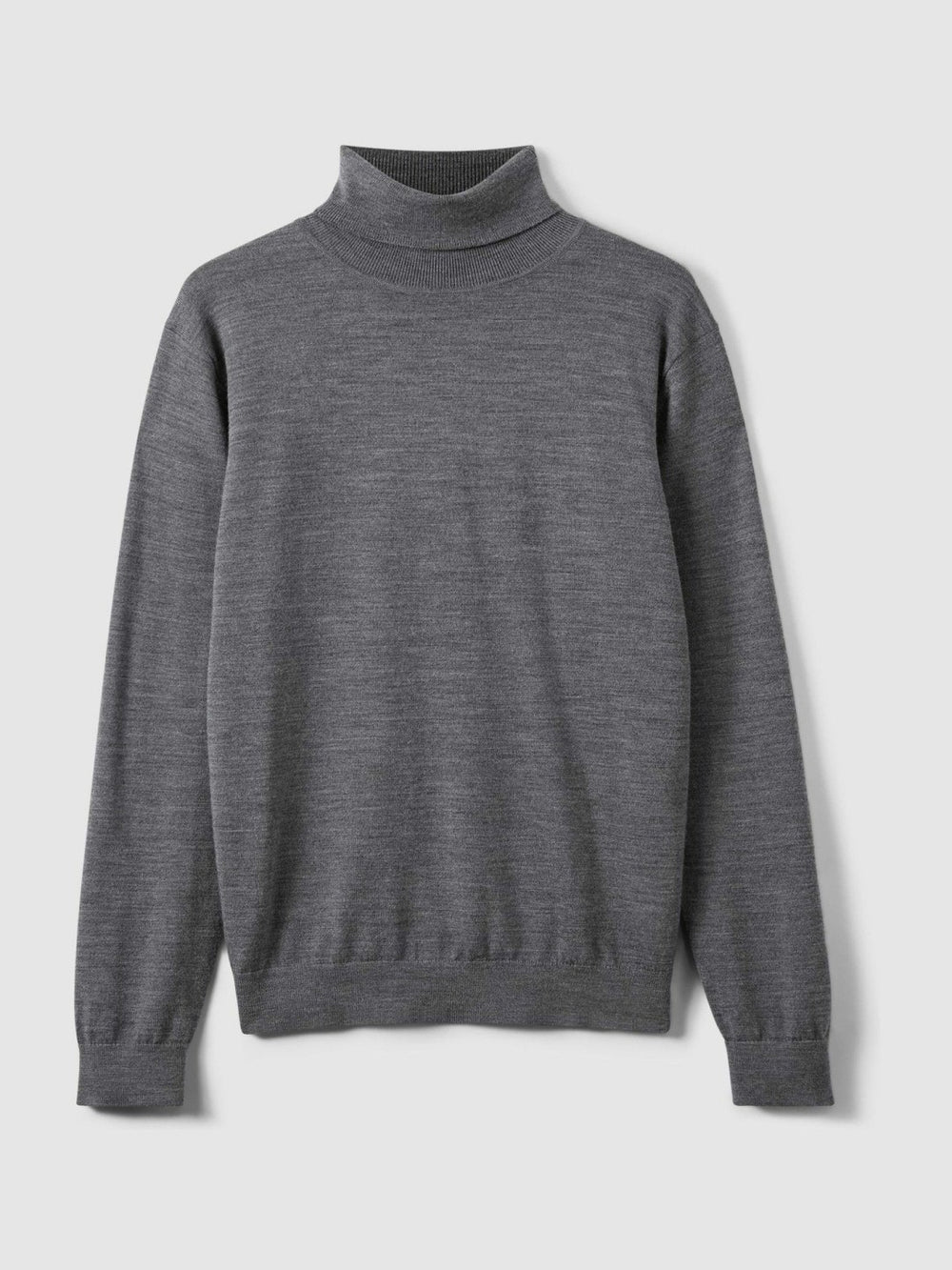 Reiss | Slim Fit Merino Wool Roll Neck Jumper in Derby Grey Marl