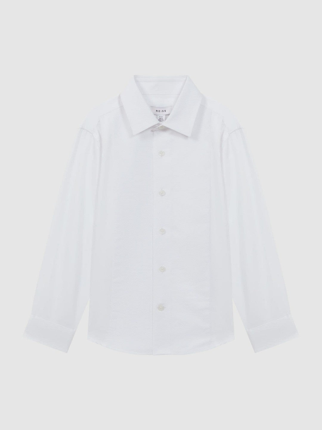 Reiss | 9-14 yrs Slim Fit Textured Bib Dinner Shirt in White