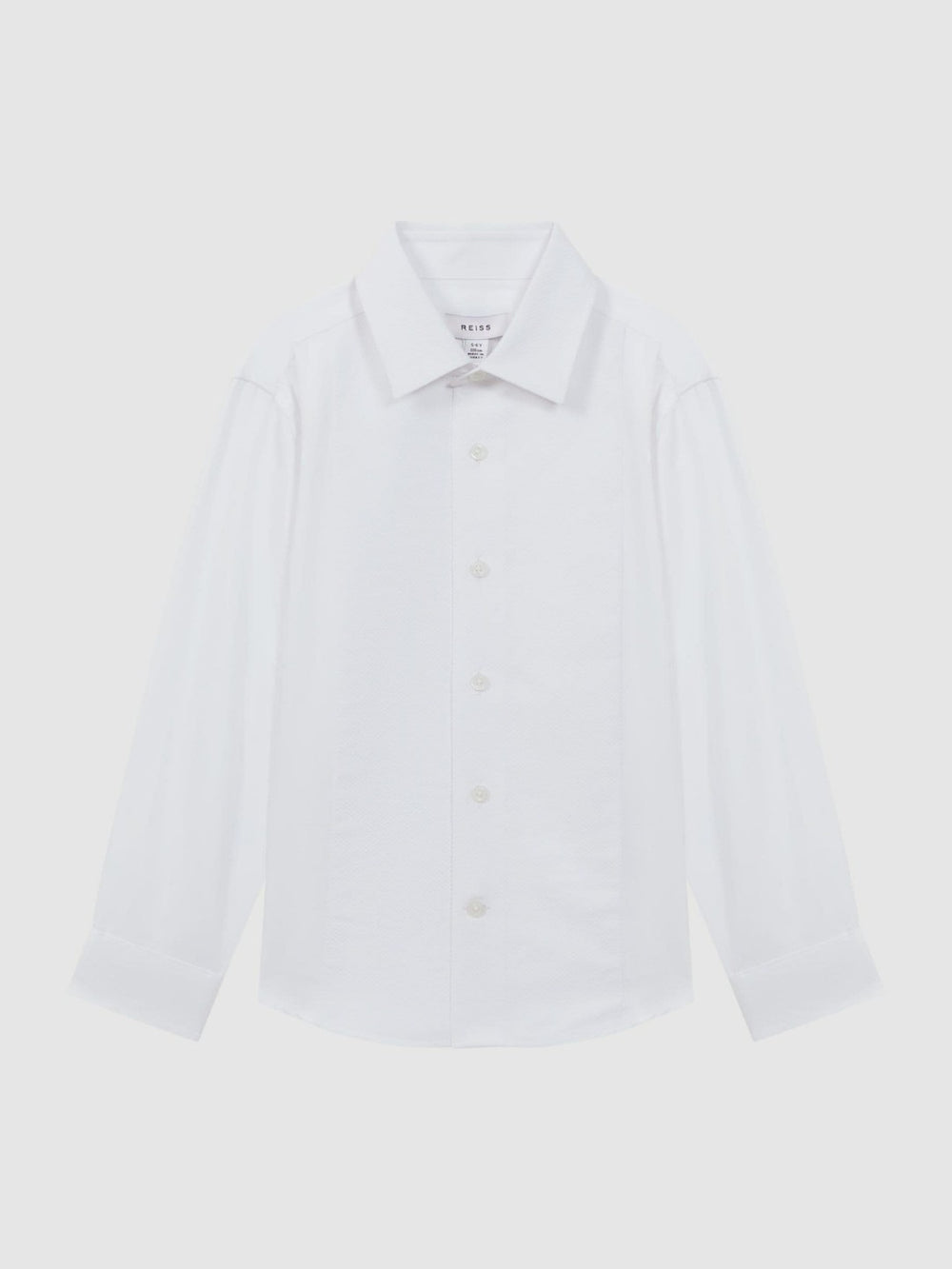 Reiss | 9-14 yrs Slim Fit Textured Bib Dinner Shirt in White