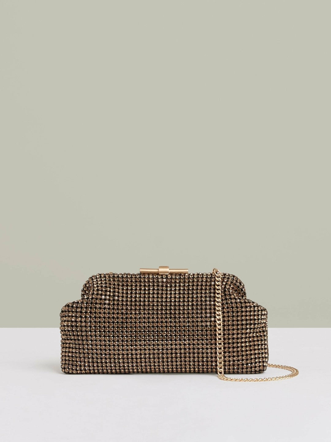 Reiss | Embellished Clutch Bag in Gold