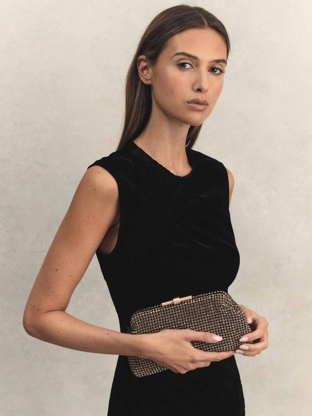 Reiss | Embellished Clutch Bag in Gold