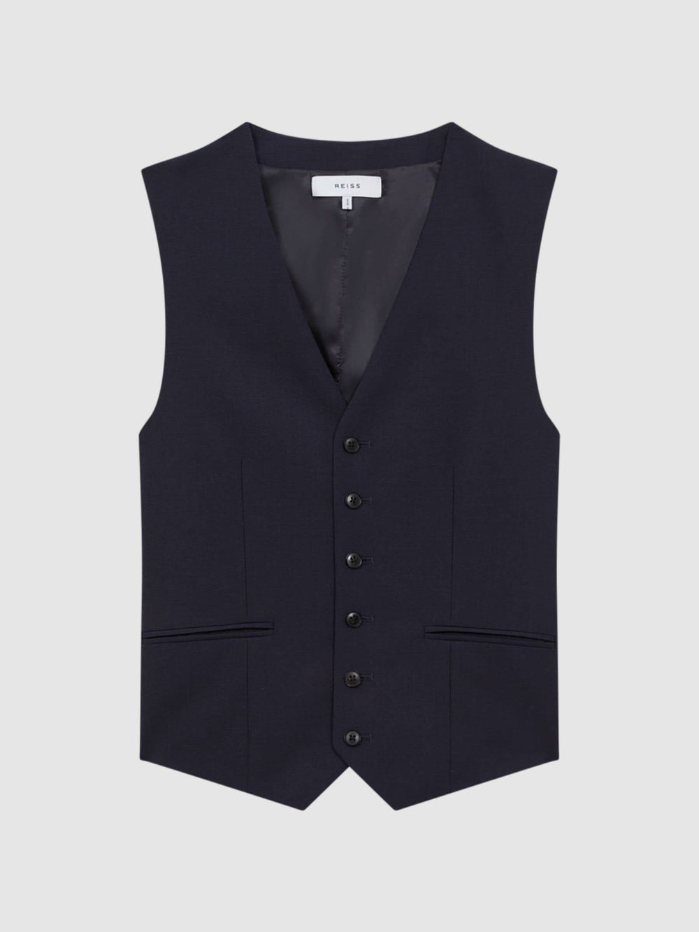 Reiss | Modern Fit Wool Blend Waistcoat in Navy