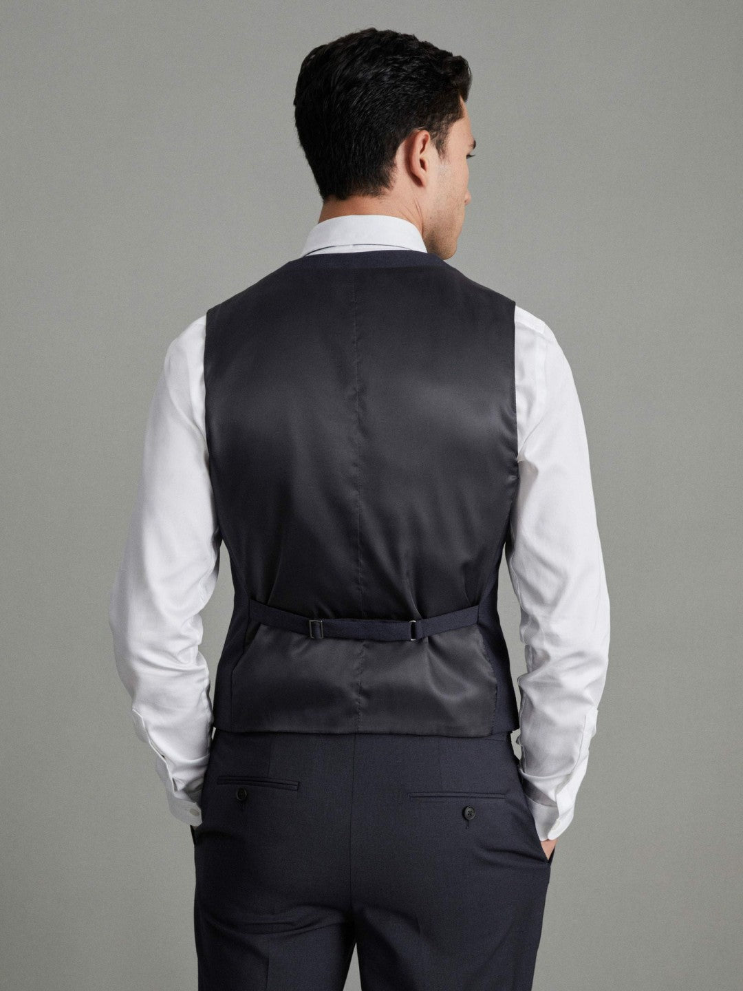 Reiss | Modern Fit Wool Blend Waistcoat in Navy