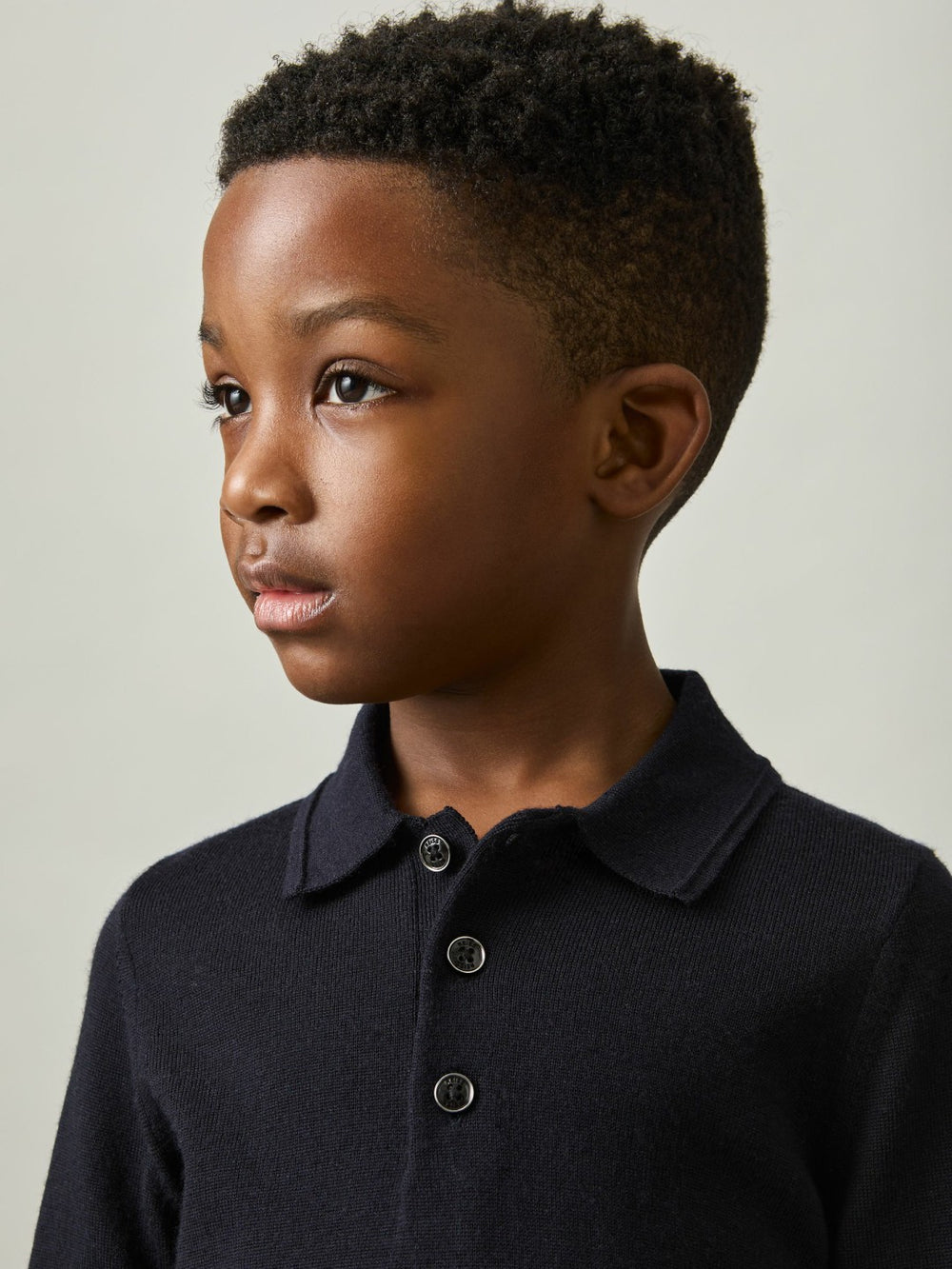 Reiss | 3-9 yrs Merino Wool Polo Shirt in Navy